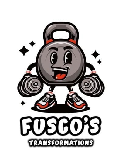 Fusco's Transformations kettlebell mascot logo